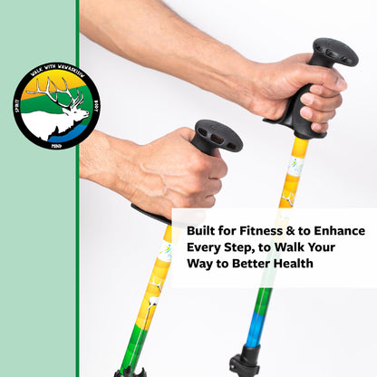 Urban Poling Spirit Nordic Walking Poles Adjustable Walking Poles with Snow Baskets, Ergonomic CoreGrip, Lightweight Collapsible Walking Sticks for Outdoor Walking and Fitness