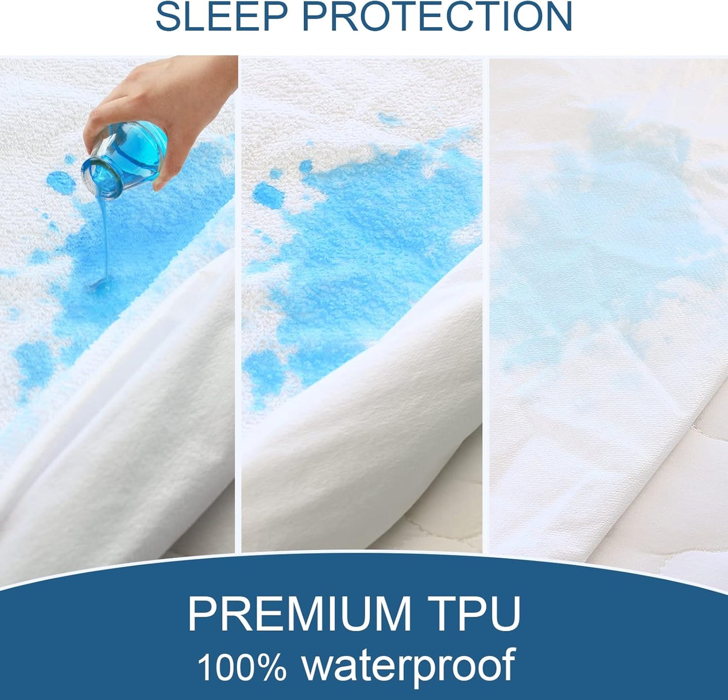 Skiennix Full Size Mattress Protector - Waterproof, Super Soft & Breathable, 14" Deep, Machine Washable