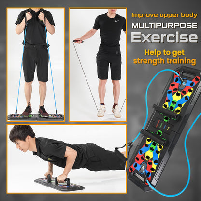 Ultimate 20-in-1 Push Up Board with Accessories – Multi-Functional Strength Training System for Home Workouts | Includes Jump Rope, Resistance Bands, & Professional Pushup Bars for Total Body Fitness