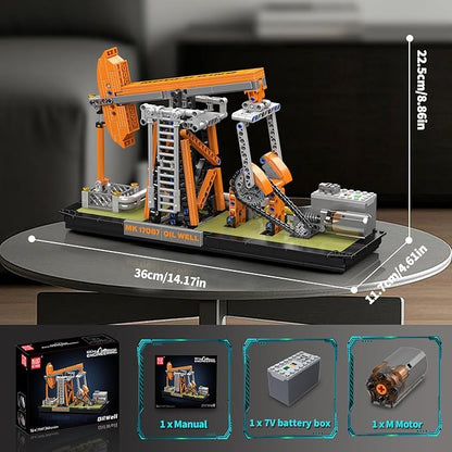 Mould King 17087 Oilfield Movable Building Sets Engineering Display Model with Battery &amp Motor Oil Source Technology Construction Blocks