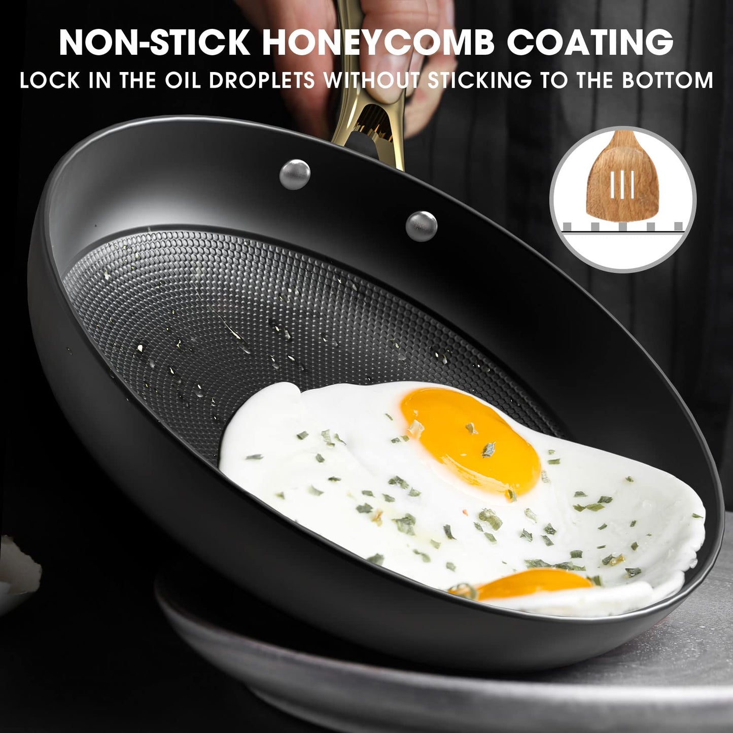 imarku Cast Iron Skillets, 12 Inch Cast Iron Pan, Professional Non Stick Frying Pans Long Lasting Nonstick Frying Pan Nonstick Pans Stay Cool Handle Easy Clean, Unique Birthday Gifts for Women/Men