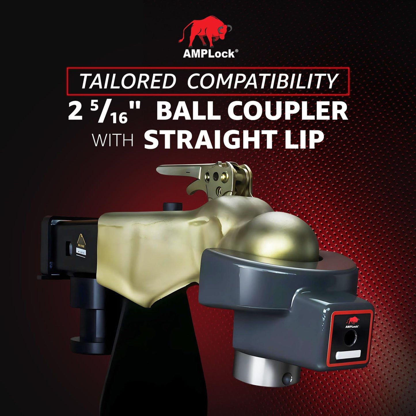 AMPLock U-BRP2516 2 5/16", Heavy Duty Trailer Lock for 2 5/16" Coupler, RV Camper Hitch Lock, Receiver Hitch Accessories, Fast Push System, Rust Resistant Finish, Long Term Outdoor Use
