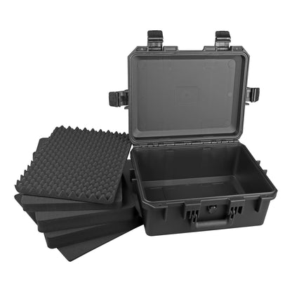 EPDEDICATED Hard Protective Case with Custom Pick-and-Pull Foam - Waterproof Shockproof Equipment Storage, 17.99x16.38x6.02 Inches, Black