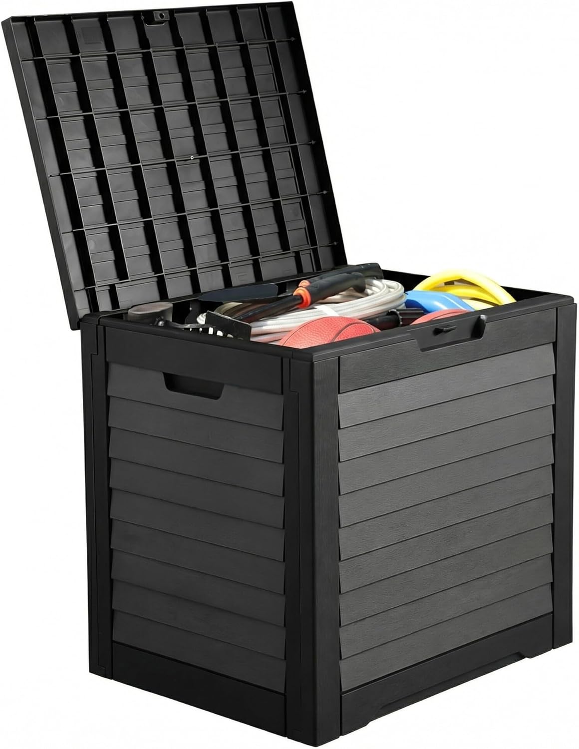 YITAHOME 35 Gallon Waterproof Outdoor Storage Box - Lockable Resin Deck Box for Patio & Garden Tools