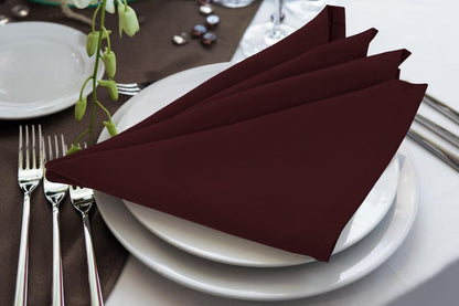 Utopia Home Burgundy Cloth Napkins (12 Pack, 18x18 Inches), Ideal Dinner Napkins for Party, Wedding and Lunch/Dinner
