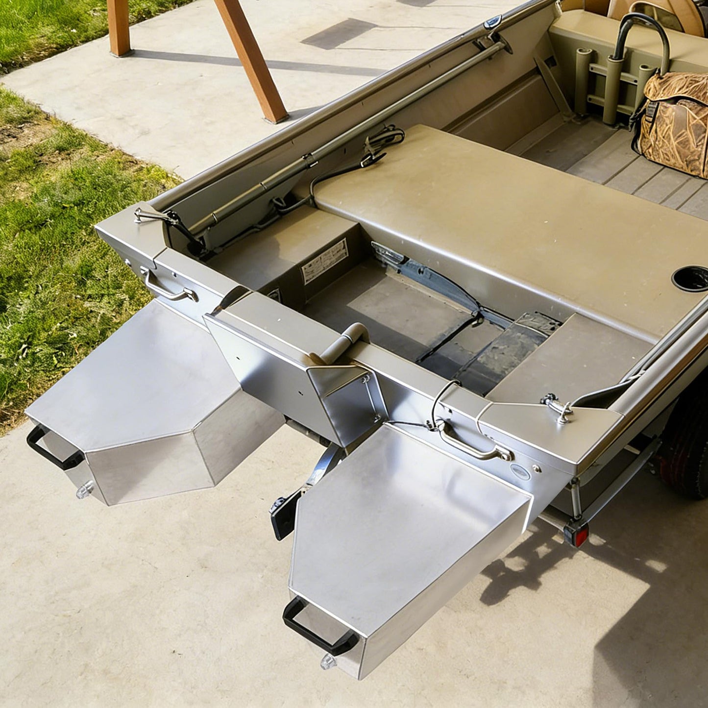 Oxphanor Boat Float Pods Pair Fits 17‘ - 18’ Boats, Portable Buoyancy Pods for Pontoon, Jon & Fishing Boats, Easy Install, UV Resistant