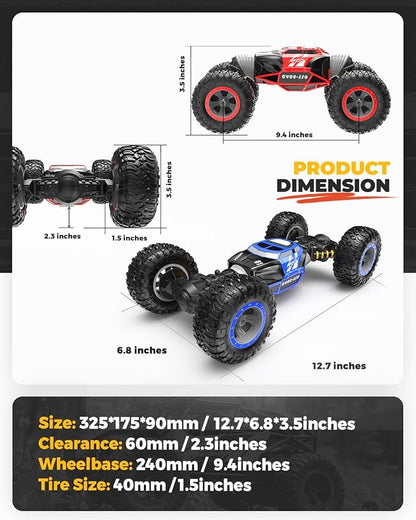 BEZGAR TD141 Remote Control Car - 1:14 Scale 4WD All-Terrains Large RC Cars for Kids 2.4GHz Transformable Stunt Cars Monster Truck Toys Christmas Birthday Gifts for Boys &amp Girls
