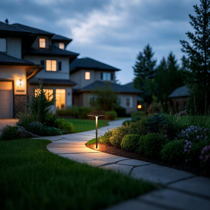 Lumina Lighting® Low Voltage Landscape Lighting Cast-Aluminum Path and Area Light Warm White 3W G4 LED Bulb and ABS Ground Stake Included for Yard Walkway Lawn PAL0108-BZLED10 (Bronze, 10-Pack)