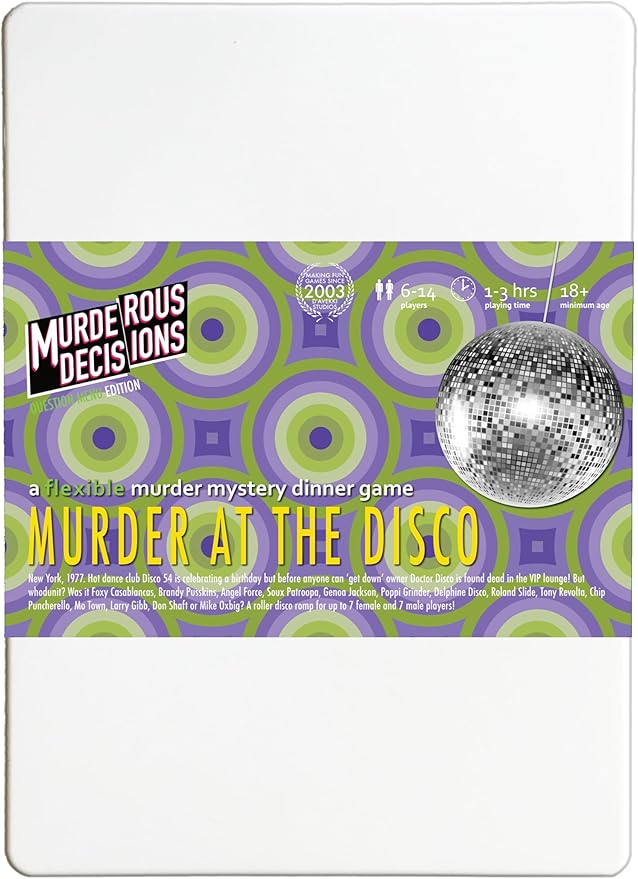 Murder at The Disco 6-14 Player Murder Mystery Dinner Party Game