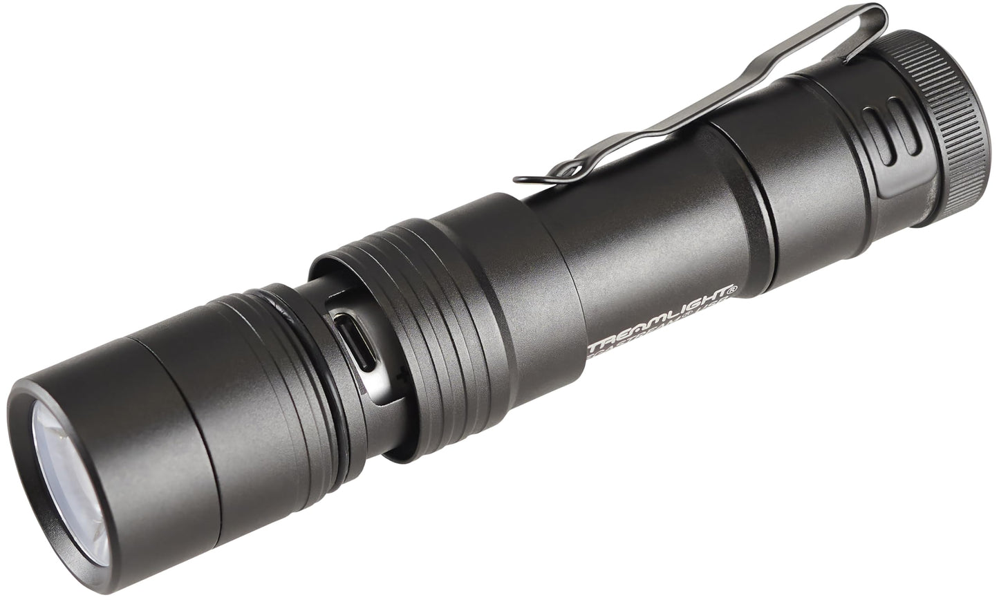 Streamlight 66210 MegaStream USB 1800-Lumen 26000-Candela Rechargeable EDC Flashlight Includes Rechargeable Battery, USB-C Cable, and Holster, Black