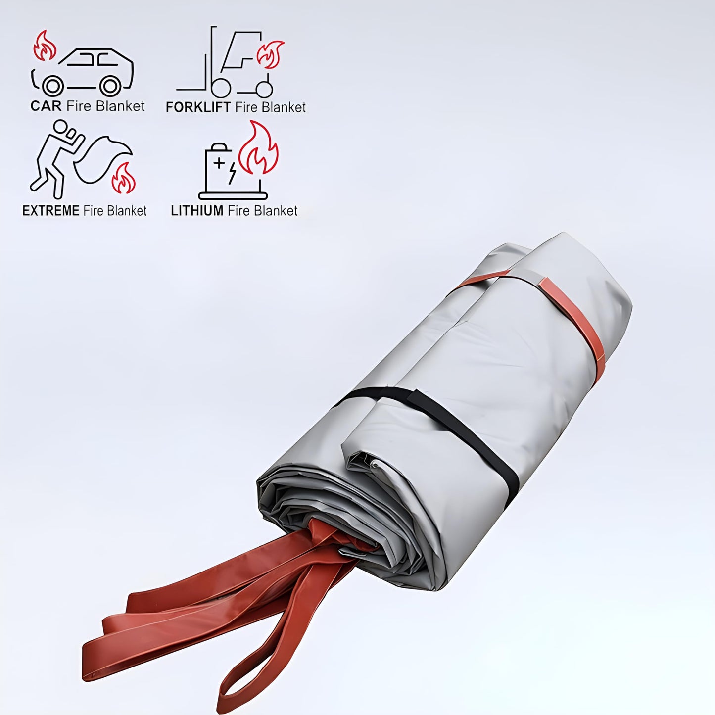 WORKKOOL Emergency Battery Blankets for Car,Fiberglass Fire Extinguisher Blanket,Survival Safety Fire Suppression Blanket for Electric/Fuel Vehicle Accidents with Carry Bag(13.12 * 19.7)