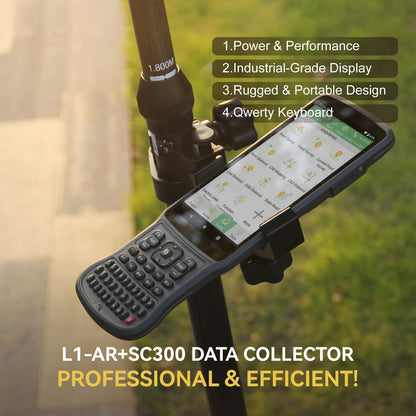 L1-AR GNSS RTK Base+Rover – RTK GPS Handheld Collector with Software & Visual Stakeout with Camera, Global Shutter with 2 MP, 2cm Accuracy, 120° Tilt Survey | Professional Support