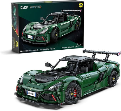 CaDA C61511W 1:8 Lotus Exige Cup 430 Building Block Set Officially Licensed Super Sports Car Model with MOC Collaboration 3730PCS Collectible Racing Car Kit for Adults Enthusiasts