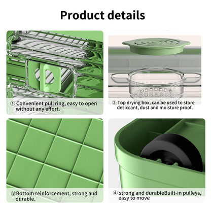 Roqao 3-Pack Stackable Storage Bins, 83-Liter Collapsible with Wheels and 3 Lids, Foldable Organizers for Outdoor Camping, Green