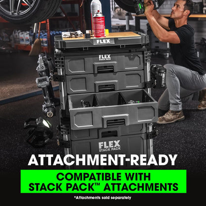FLEX STACK PACK Storage System 3-Drawer Tool Box - FS1105, Grey/Black