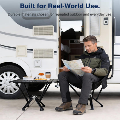 MTRVR Utility-Grade Folding Chair — Stable One-Piece Structure, Authorized Folding Structure Patent, Balanced Aluminum Support, Compact & Portable Chair for Camping, Fishing & Everyday Outdoor Use