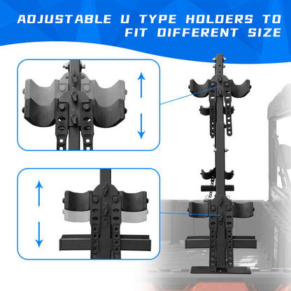 KEMIMOTO UTV Hunting Tool Holders Sporting Clays, UTV Tool Holder Rack Universal 4 Tools Rack with Rubber Snubbers Compatible with Polaris Ranger General Golf Cart