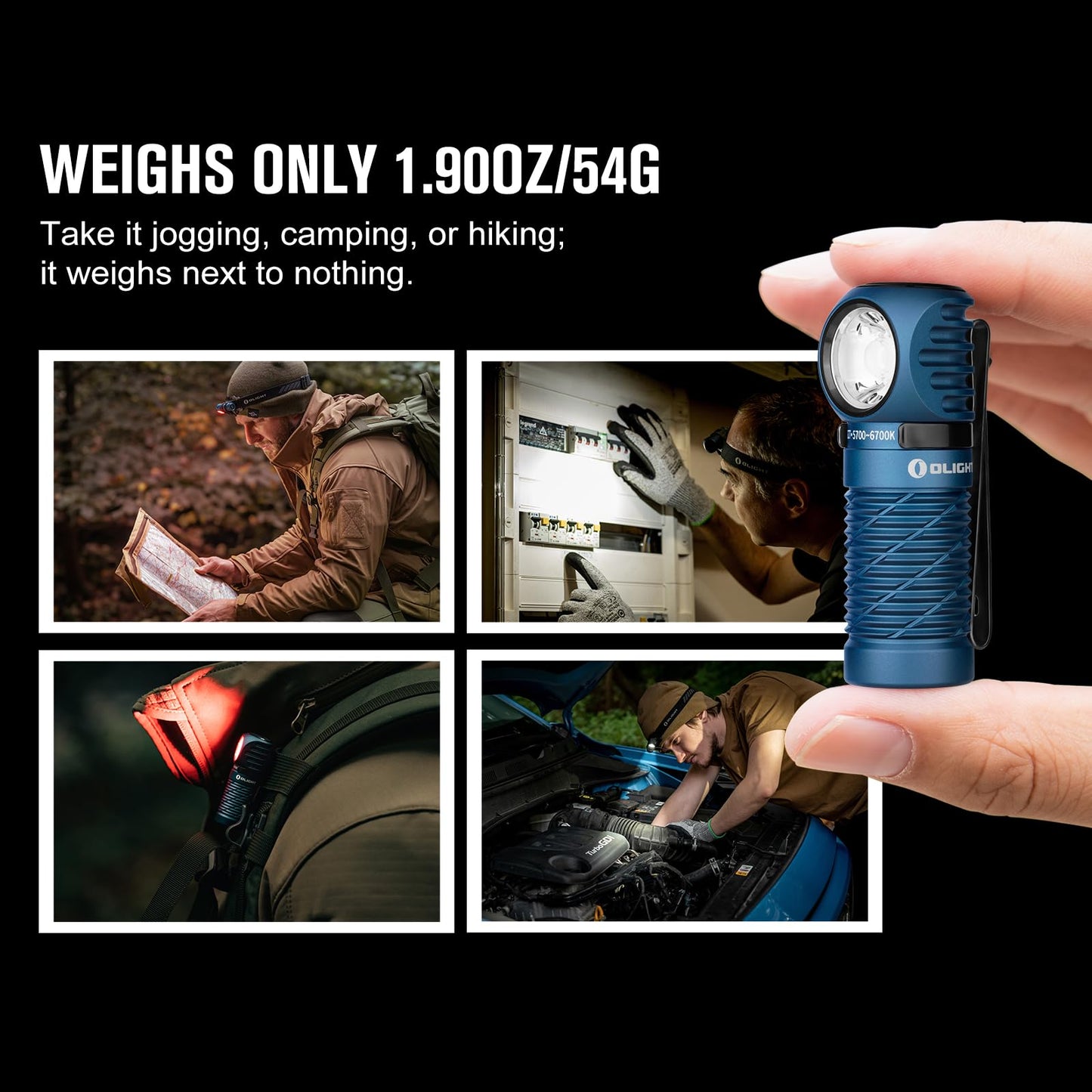 OLIGHT Perun 2 Mini Headlamp Bundle Oclip Rechargeable EDC Flashlight