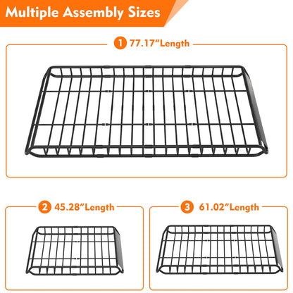 Roof Rack Cargo Carrier, Universal Roof Basket (77"x 36"x 5") + 15 Cubic Feet Waterproof Rooftop Cargo Carrier Bag (46"x 34"x 17") with Bungee Net, Ratchet Straps, Storage Bag, Luggage Lock (X-Large)