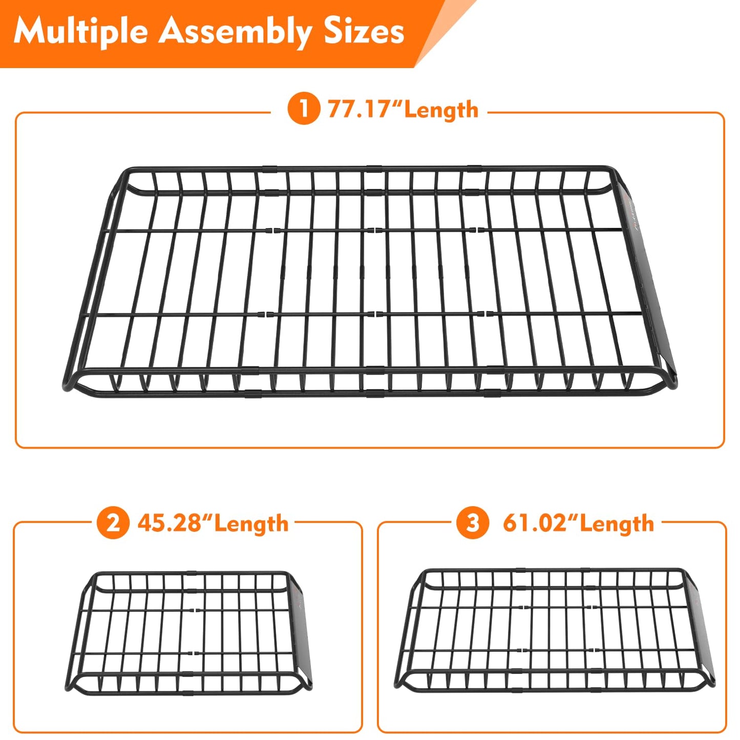 Roof Rack Cargo Carrier, Universal Roof Basket (77"x 36"x 5") + 15 Cubic Feet Waterproof Rooftop Cargo Carrier Bag (46"x 34"x 17") with Bungee Net, Ratchet Straps, Storage Bag, Luggage Lock (X-Large)