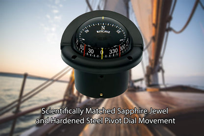 Ritchie Navigation Compass, Flush Mount, 3.75" Combi, Black
