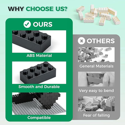 500 Piece Classic Building Bricks and 1 Gray Baseplate 2x4 Bricks Bulk Creative Building Toys Blocks Bulk for Kids Ages 6+ Black(Small Bricks 1.25x0.62x0.47 in)