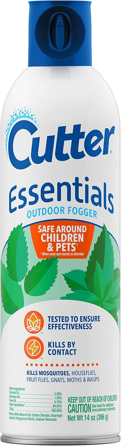 Cutter Essentials Outdoor Fogger - Safe for Kids & Pets | Kills Mosquitoes, Fleas & Ants - 14 fl Ounce