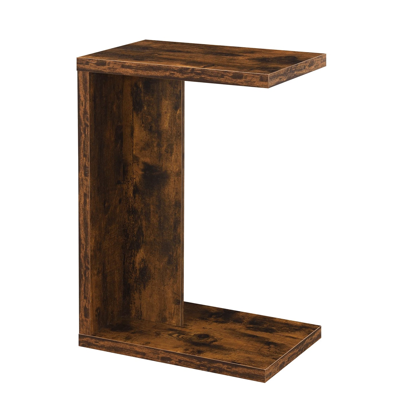 Convenience Concepts Northfield Admiral C Shaped End Table 18" - Contemporary Modern C Shaped Side Table, Minimalist Couch Sliding End Table for Living Room, Barnwood