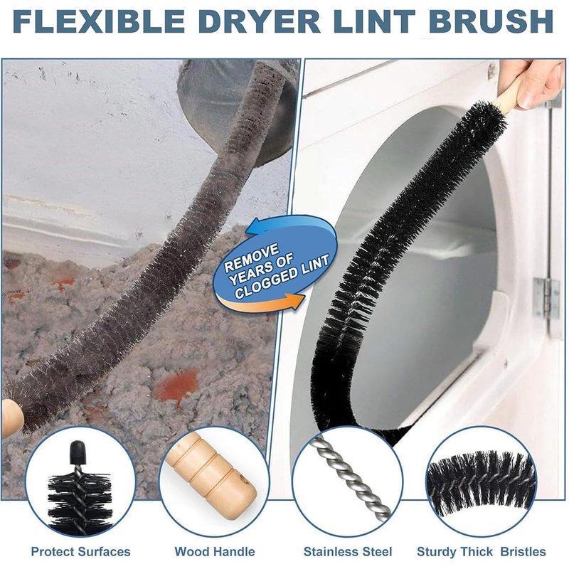 2026 Upgraded Dryer Lint Vac Attachment Compatible with All Vacuum Cleaner, Universal Dryer Vent Cleaner Kit, Dryer Vacuum Hose Attachment, Deep Cleaning Tools for Clogged Ducts & Lint Removal