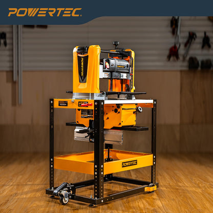 POWERTEC Flip Top Tool Stand with Caster Wheels - Mobile Workbench with 300lb Capacity, for Benchtop Power Tools, Heavy Duty (UT1012), Alloy Steel