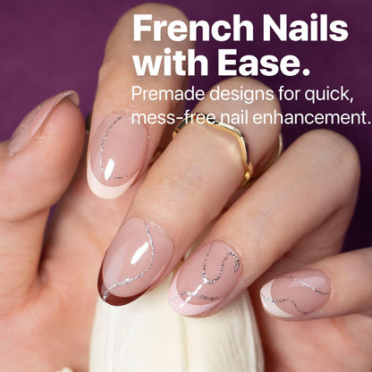 SXC Cosmetics French Tip Press On Nails - Skin Tone Nude and Color Series, Short Coffin X-Pro Tips Starter Kit ST119KIT