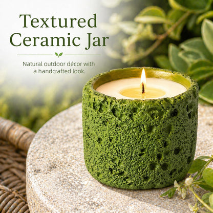 Viyffo 6oz Citronella Candle Outdoor, Small Citronella Candle Indoor, Candles for Home Scented, Non Toxic Soy, Green Ceramic Jar for Patio, Backyard Décor & Camping Gift (12+ Hours Burn)