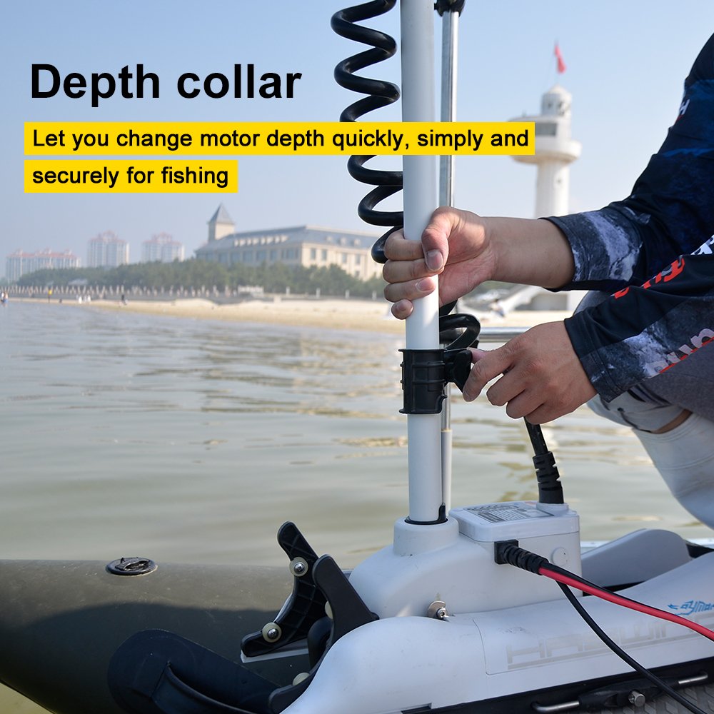 AQUOS Haswing CaymanB Electric Bow Mount 12V Saltwater & Freshwater Trolling Motor - 55lbs Thrust, 54in Shaft, with Wireless Remote & Wireless Foot Control, Quick Release Bracket