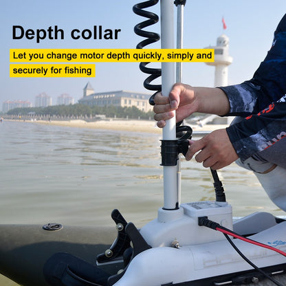 AQUOS Haswing CaymanB Electric Bow Mount 12V Saltwater & Freshwater Trolling Motor - 55lbs Thrust, 54in Shaft, with Wireless Remote & Wireless Foot Control, Quick Release Bracket