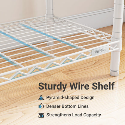 VIPEK V5 Portable Closet Wardrobe Heavy Duty Clothes Rack, Freestanding Clothing Racks with 4 Hang Rods & 8 Shelves, Adjustable Custom Closet Racks, 68.9" L x 15.7" W x 76.4" H, Max Load 890LBS, White