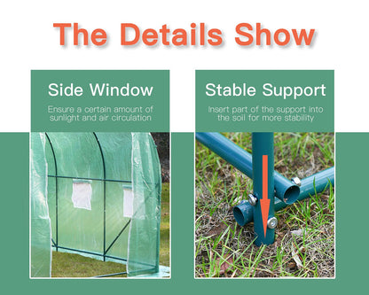 Greenhouse for Outdoors Greenhouse Walk-in Green House L10'xW7'xH7' Plastic Mini Greenhouse Kit Indoor Portable Greenhouse Plant Shelves Tomato Herb Canopy for Patio