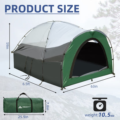 Forceatt Truck Bed Tent, Fits 5’-6.5’ , Waterproof PU2000mm Pickup 6.5 Foot Bed, Easy Setup 2 People Portable Truck Tents for Camping, Hiking, Fishing