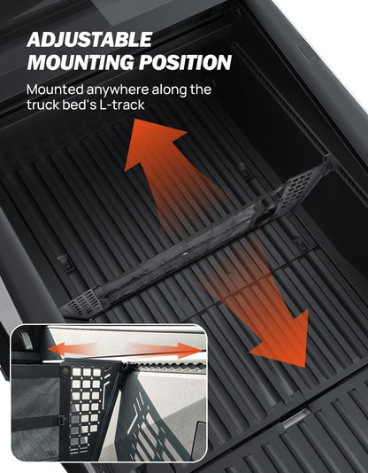 JOYTUTUS Truck Bed Divider Compatible with Cybertruck 2025 2024 2023 Cargo Divider Organizer Steel Molle Panels with Cargo Divider Net Cybertruck Accessories