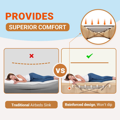KingCamp Camping Mattress Air Base with Air Pump, Portable & Compact Alternatives to Camp Cot, Inflatable Bed Frame for Home Tent Storing (Air Mattress Not Included)