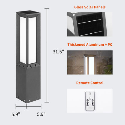 VZVI 31.5" Solar Pathway Light, 3000K LED Bollard Lights Outdoor, IP65 Waterproof Path Lights, Patio Solar Lanterns, Modern Solar Floor Lamp, Landscape Lighting for Commercial Driveway Walkway Lawn