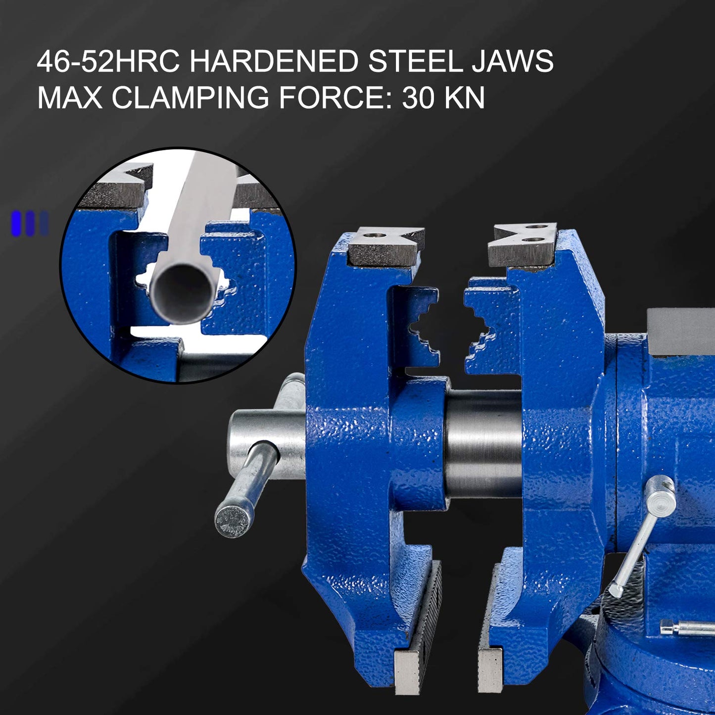 VEVOR Bench Vise 6 Inch, Double Swivel Rotating Heavy Duty Vise Head/Body Rotates 360°,Pipe Vise Bench Vices 30Kn Clamping Force,for Clamping Fixing Equipment Home or Industrial Use