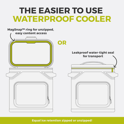 CORE Magnetic Leak Proof 36 Can Soft Cooler with Waterproof Zipper | Insulated Bag Portable Ice Chest Box | Best Soft Cooler for Food & Beverages for Tailgating, Car Camping, and Family Beach Picnics