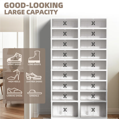 Dollate 9 Tiers 36 Pairs Foldable Shoe Rack, Large Shoe Storage with Magnetic Clear Door, Easy Assembly and Freely Movable Shoes Organizer, Large Capacity Shoe Shelf for Cloakroom, Entryway