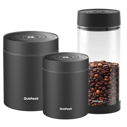 OUTPEAK Auto Coffee Canister: 1.5L for 17.6oz, 1.35L for 14oz, 0.5L for 4.6oz Coffee Beans (Set of 3)