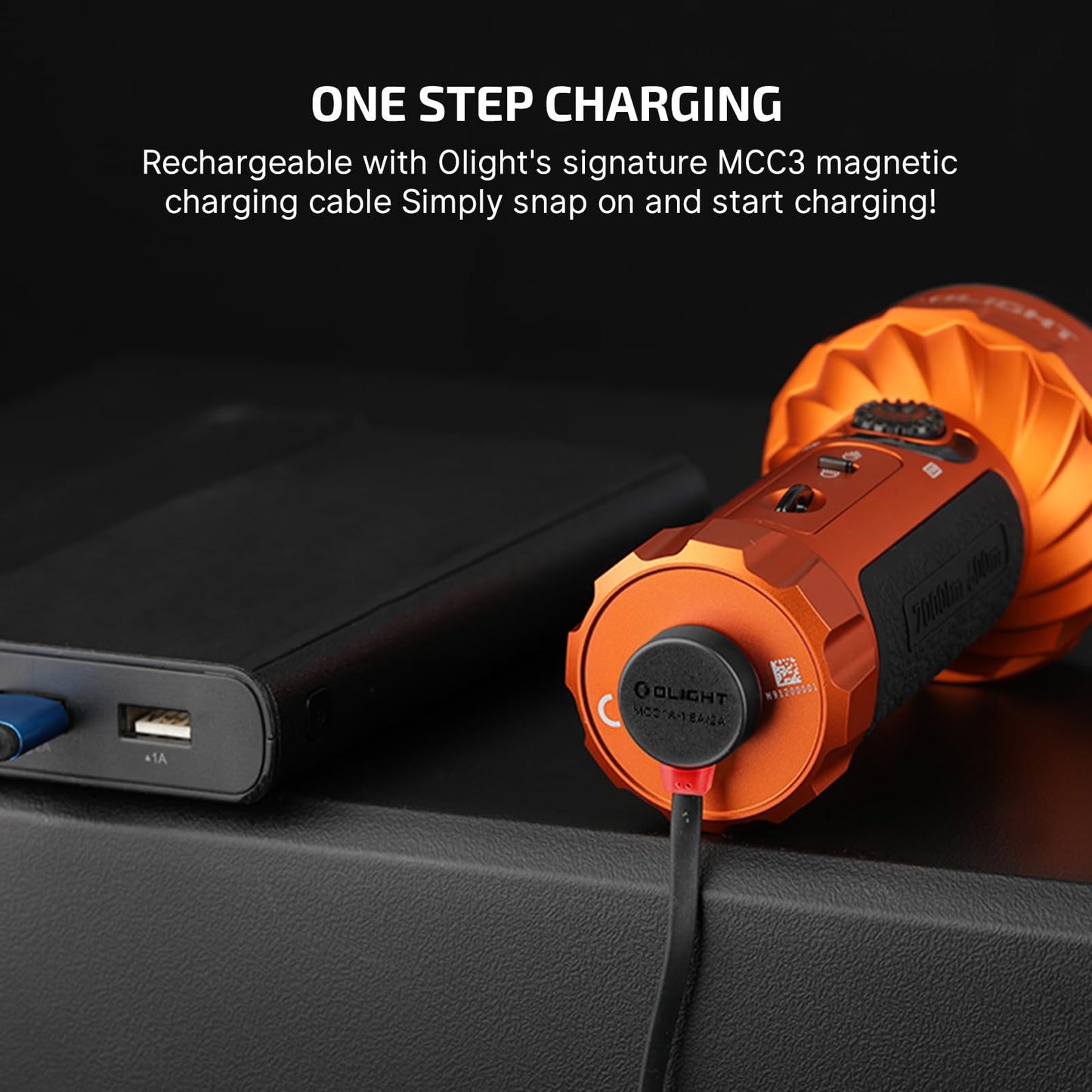 OLIGHT Marauder Mini 7,000 Lumens Bright Flashlight with 600 Meters Beam Distance, Powerful RGB Lights, Magnetic Rechargeable for Outdoors Work, Hunting, and Searching (Orange)