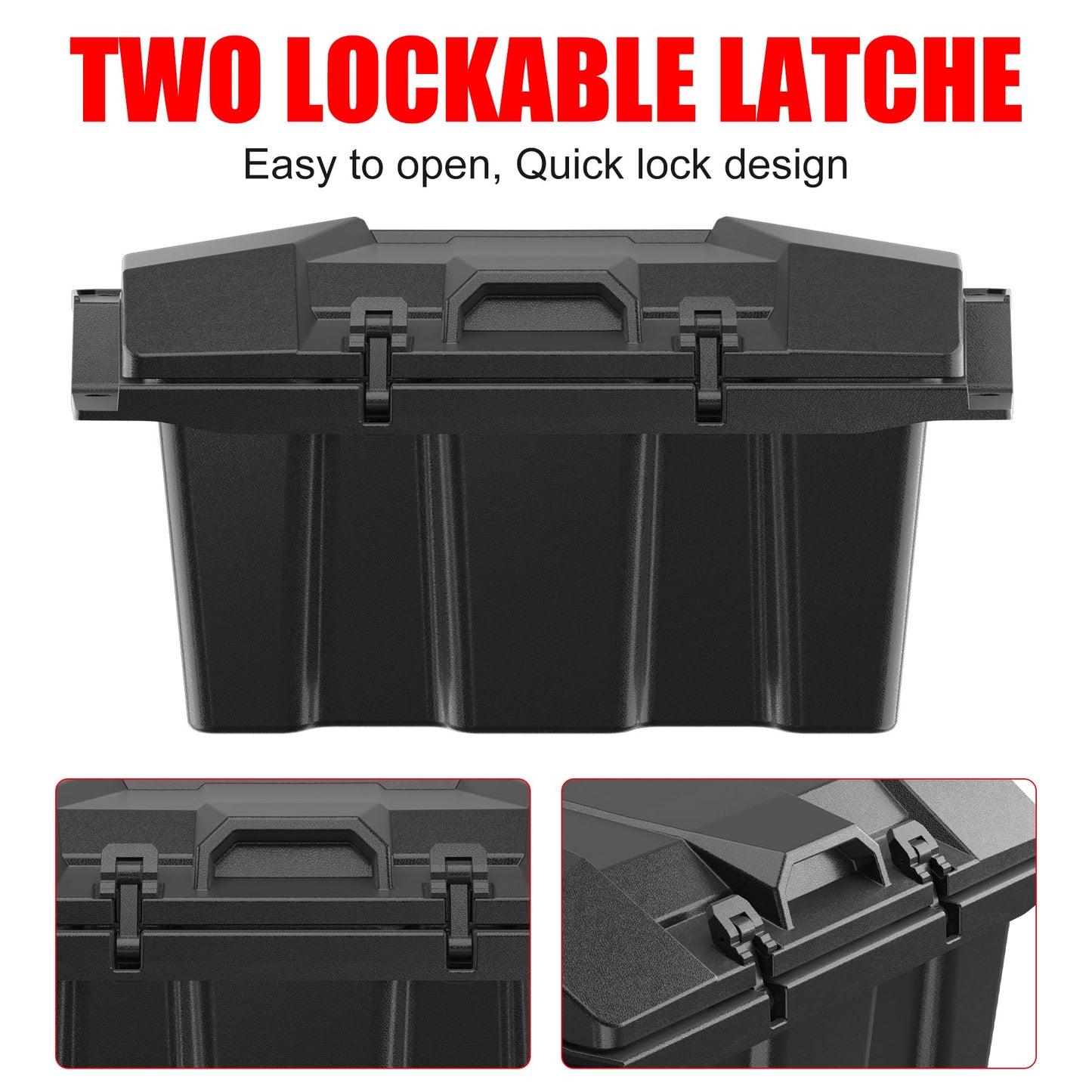 XATVXUTV 73QT UTV Large Cargo Storage Box for Polaris RZR PRO XP/XP4, Water Resistant Dust Free Forward Bed Tool Box for Polaris RZR Turbo R/R4 RZR PRO S/S4 2020-2025 Accessories, Replace OEM #2883751