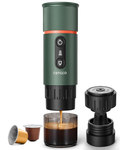 COTGCO Portable Espresso Coffee Maker, Travel Coffee Maker for Camping, 20 Bar Self‑Heating Rechargeable with USB-C, with NS Capsule for Car/Travel/Camping