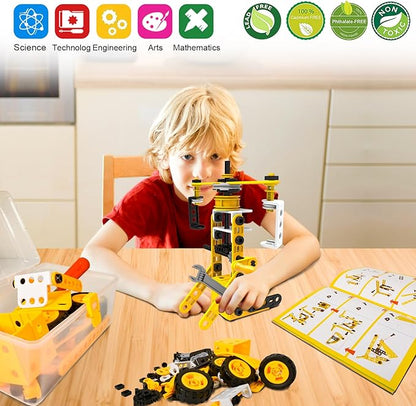 STEM Building Toys 10 in 1 Construction Set for Preschool Kids Educational Creative Games Holiday Idea Gift for 5+ Years Old Stem Activities for Kids Ages 4-8 5-7 6-8 Boy Birthday Gifts