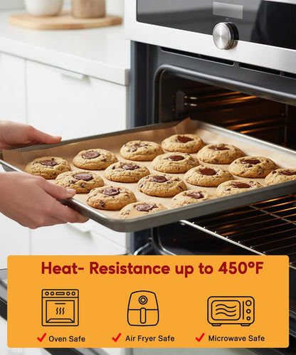 200 Pcs Parchment Paper Baking Sheets, 12x16.5 Inches Non-Stick Precut Baking Parchment, for Baking Cooking Cookie Bread and Air Fryer - Unbleached