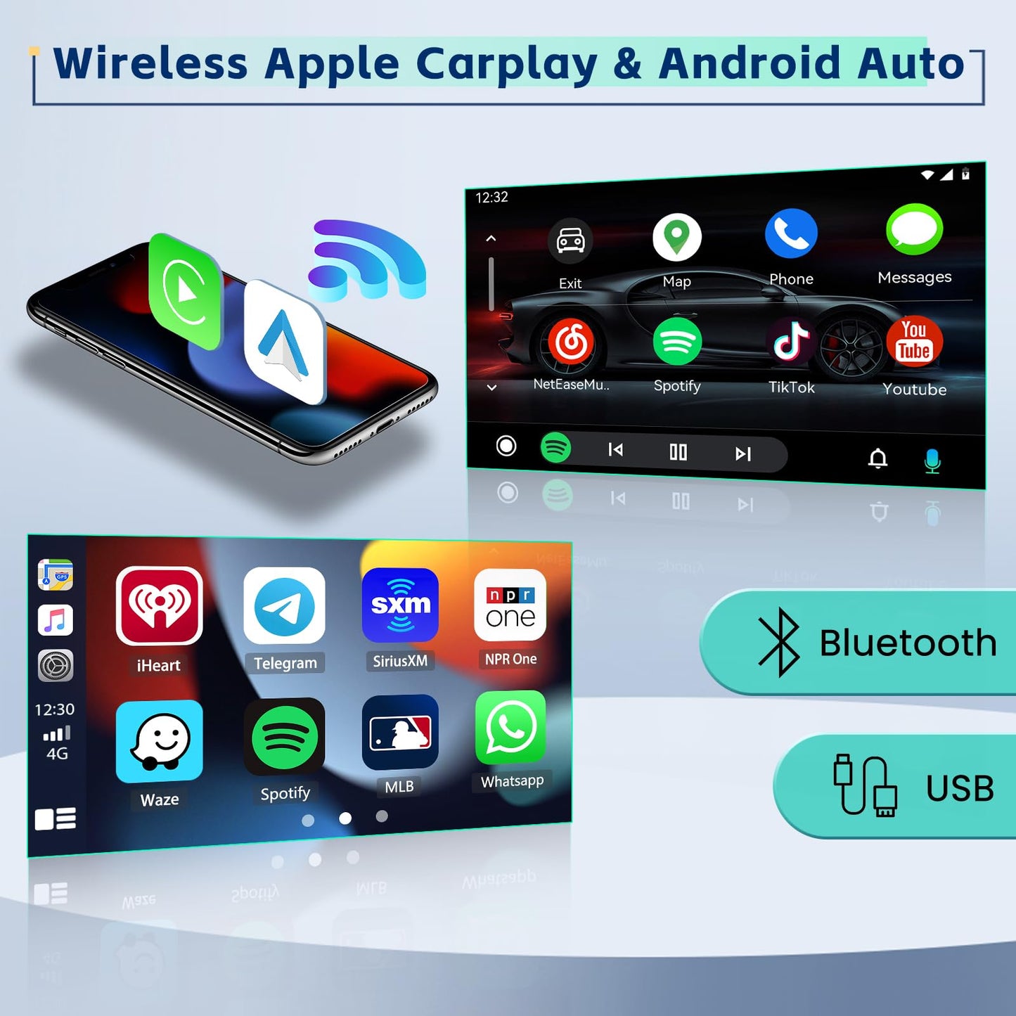 5Ghz WiFi [8Core 4G+64G] Android 15 Car Radio for Ford F150/F250/F350 2004-2014 Fusion Edge Explorer Taurus Car Stereo with Carplay Android Auto, 7 Inch HD Touchscreen with GPS Bluetooth FM/RDS SWC